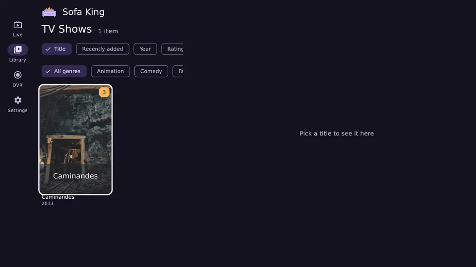 A movie's page in the desktop app